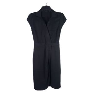 Elie Tahari Black Faux Wrap Sheath  Dress Size 2